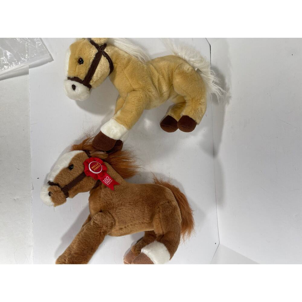 Lot Of 2 Wells Fargo Legendary Pony 15" Plush Horse Blonde‎ 2010 + 2012 Horse